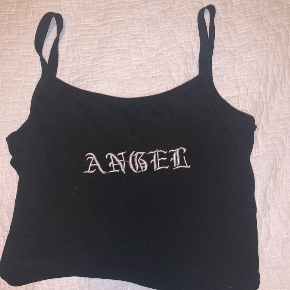 Black soft cropped cami
